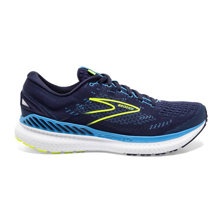 Brooks Men's Glycerin GTS 19 Max-Cushion Road Running Shoes - Navy/Blue/Nightlife (FLVB72381)